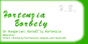 hortenzia borbely business card